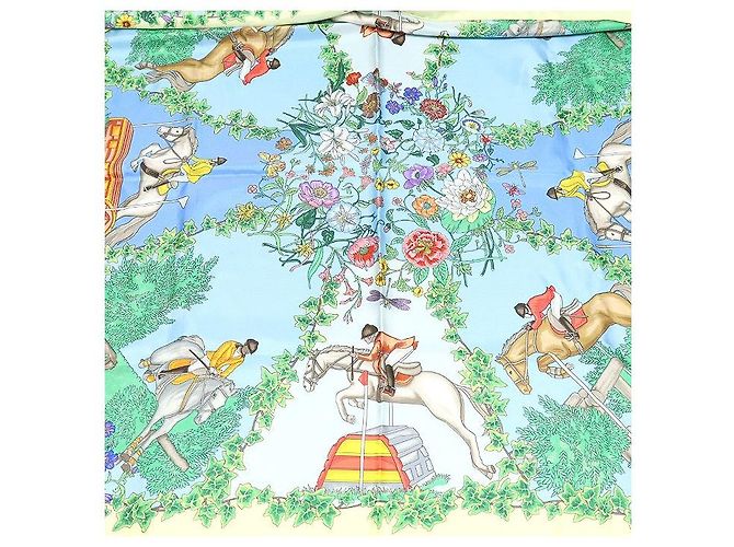 Gucci Quadrato di seta turchese con stampa floreale - vista 4