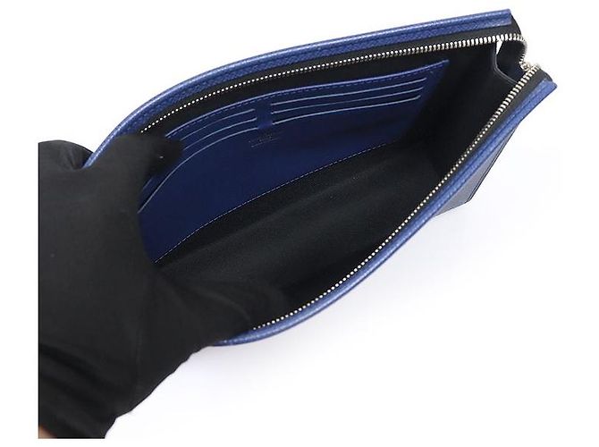 Louis Vuitton Pochette Voyage MM Clutch Pacific Blue Taigarama Monogram Eclipse Canvas - vista 5