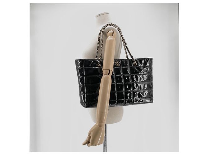 Chanel Borsa a tracolla in vernice Chocolate Bar - vista 2