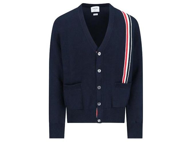 Thom Browne RWB Streifen-Intarsia-Baumwollcardigan - Ansicht 3