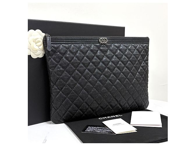 Chanel Clutch Boy Nera Large - vista 2