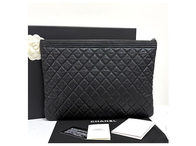 Chanel Clutch Boy Nera Large - vista 3