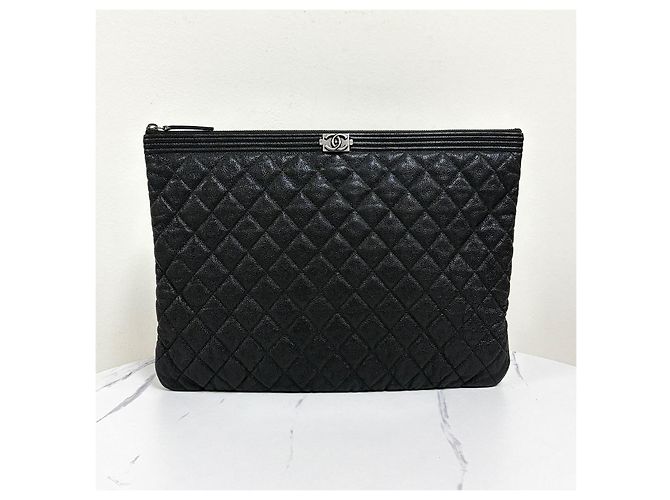 Chanel Clutch Boy Nera Large - vista 4