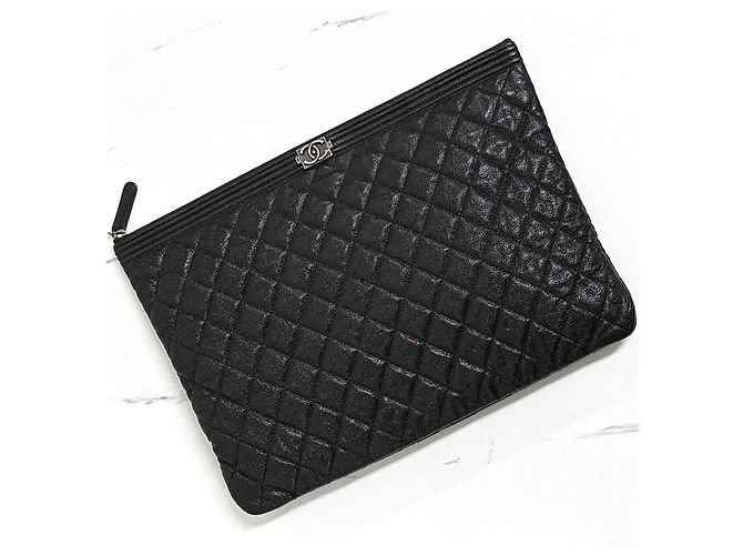 Chanel Clutch Boy Nera Large - vista 5