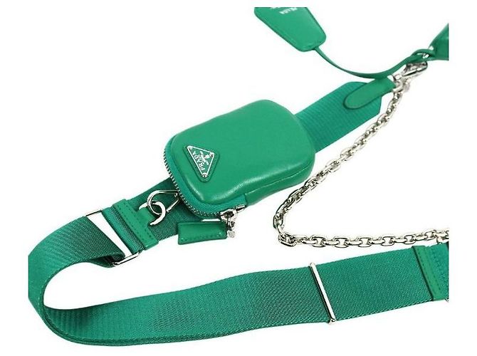 Prada Borsa a Tracolla Multi Hobo Re-edition Padding Verde - vista 8