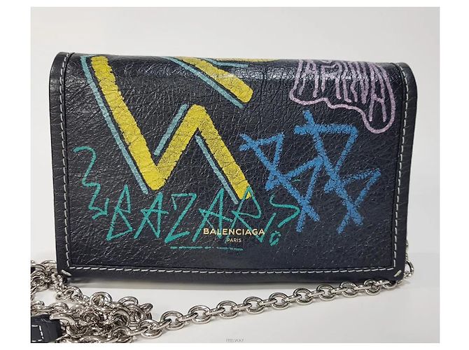 Balenciaga Borsa a tracolla con catena Graffiti Bazaar - vista 2