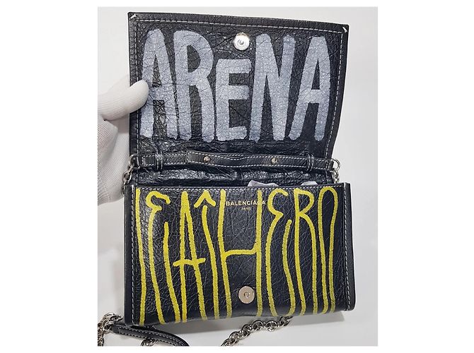 Balenciaga Borsa a tracolla con catena Graffiti Bazaar - vista 8