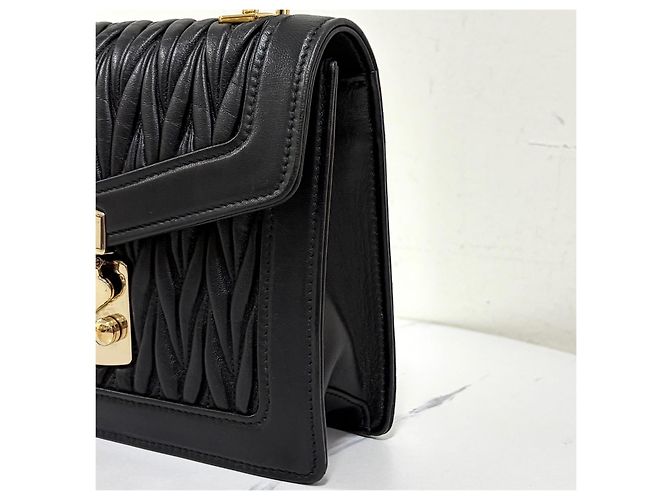 Miu Miu Borsa Tote Confidential Matelassé con Manici e Tracolla Nero - vista 10