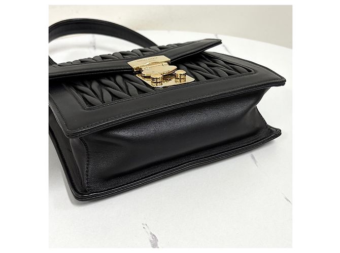 Miu Miu Borsa Tote Confidential Matelassé con Manici e Tracolla Nero - vista 12