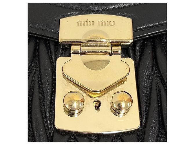 Miu Miu Borsa Tote Confidential Matelassé con Manici e Tracolla Nero - vista 9