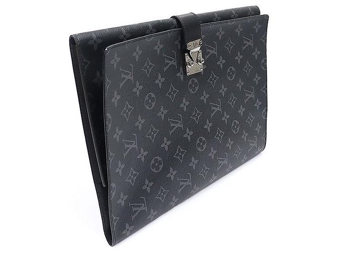 Louis Vuitton Clutch porta documenti e tablet Frank GM in tela Monogram Eclipse - vista 2