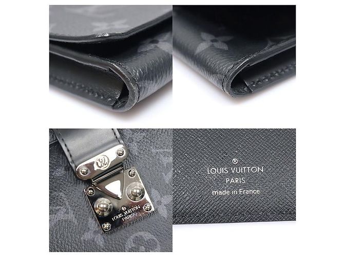 Louis Vuitton Clutch porta documenti e tablet Frank GM in tela Monogram Eclipse - vista 7
