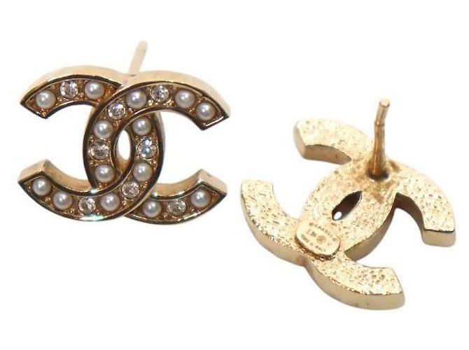 Chanel Orecchini CC in perle e cristalli - vista 4
