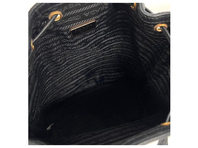 Prada Borsa a Secchiello Jacquard a Tracolla Nera - vista 11