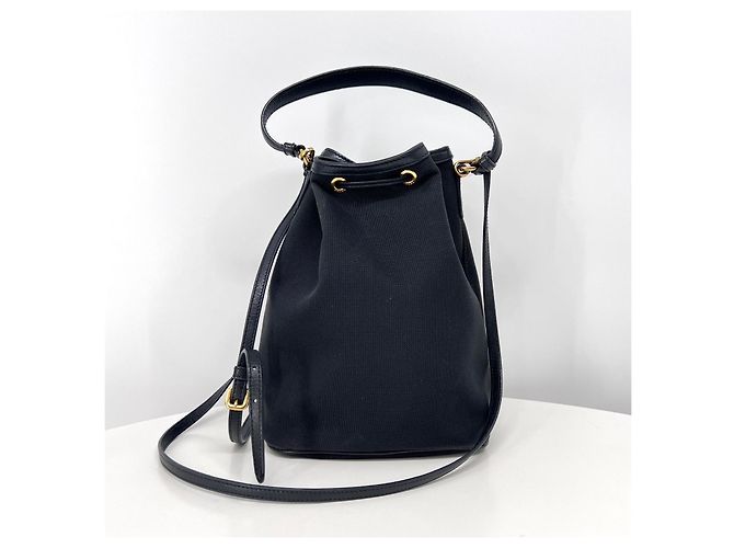 Prada Borsa a Secchiello Jacquard a Tracolla Nera - vista 6