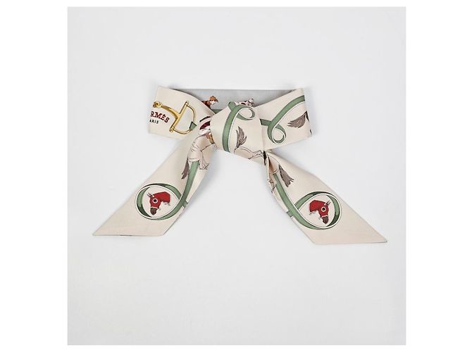 Foulard in seta twill Hermès blu - vista 11