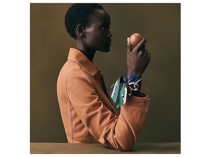 Foulard in seta twill Hermès blu - vista 17