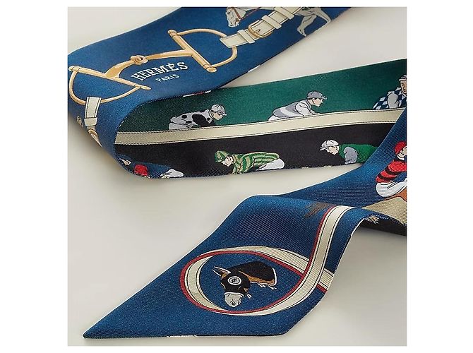 Foulard in seta twill Hermès blu - vista 18