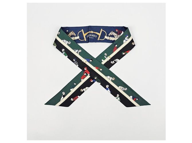 Foulard in seta twill Hermès blu - vista 20
