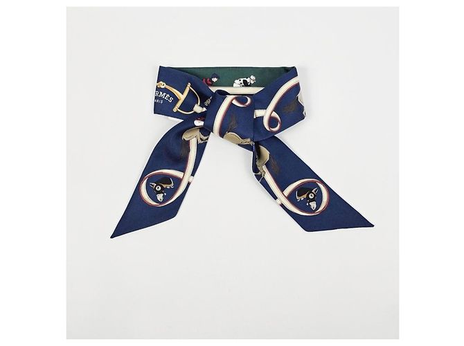 Foulard in seta twill Hermès blu - vista 23