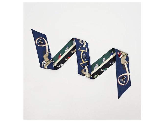 Foulard in seta twill Hermès blu - vista 24
