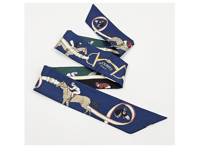 Foulard in seta twill Hermès blu - vista 25
