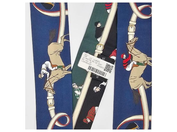Foulard in seta twill Hermès blu - vista 26