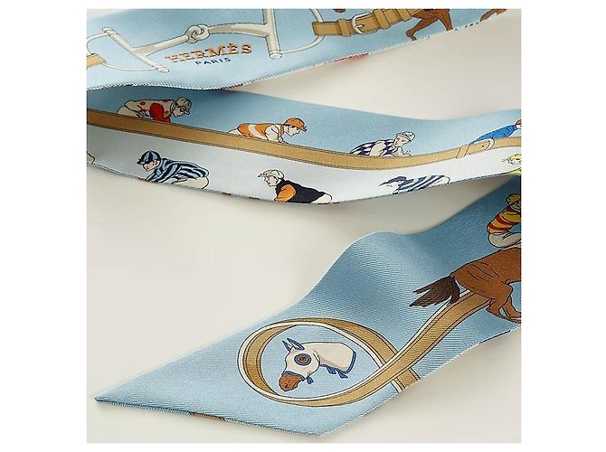 Foulard in seta twill Hermès blu - vista 30