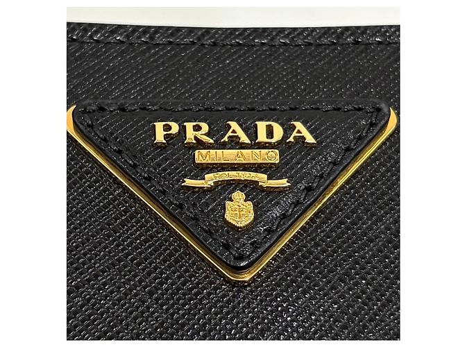 Prada Borsa Tote e Borsa a Tracolla in Saffiano con Logo Triangolare Nero - vista 10