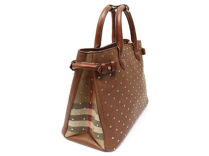 Burberry Brown House Check Stud Medium Banner Tote Bag - Ansicht 2