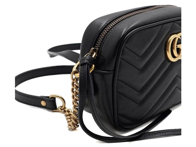 Gucci Mini borsa a tracolla matelassé nera con catena - vista 10