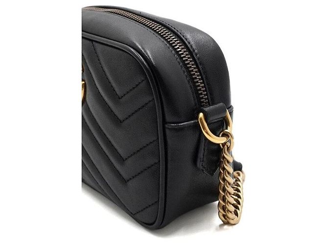 Gucci Mini borsa a tracolla matelassé nera con catena - vista 12