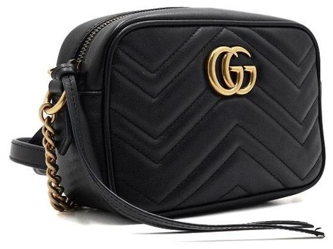 Gucci Mini borsa a tracolla matelassé nera con catena - vista 4