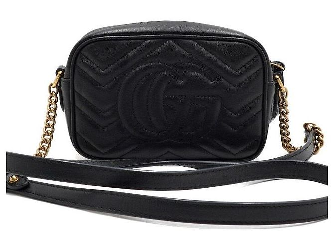 Gucci Mini borsa a tracolla matelassé nera con catena - vista 5
