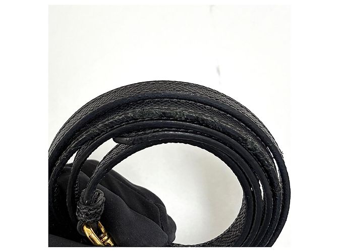Prada Saffiano Double Tote Bag Schultertasche Medium Schwarz - Ansicht 17