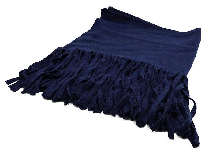 Burberry Cachecol em mistura de lã e cashmere azul marinho - vista 2