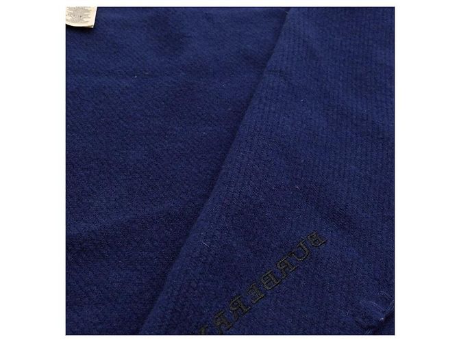 Burberry Cachecol em mistura de lã e cashmere azul marinho - vista 4