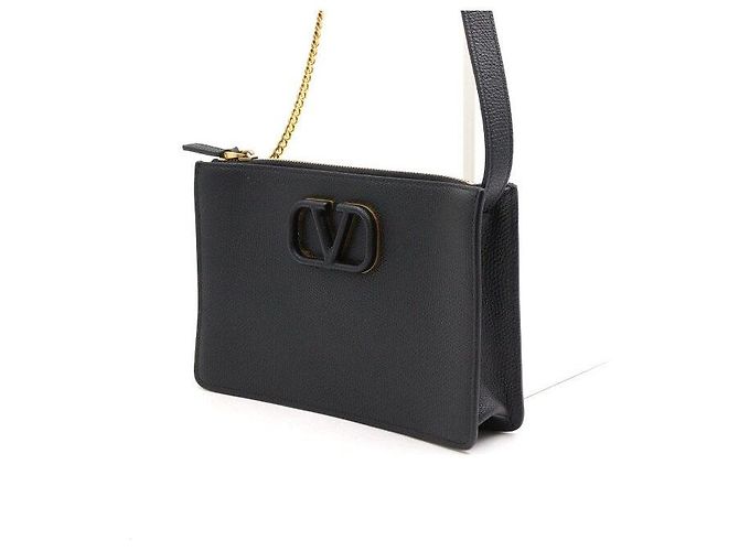 Valentino Borsa a tracolla e borsa a spalla V-Sling Strap in pelle martellata nera - vista 2