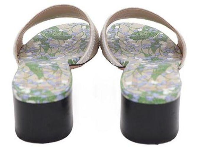 Dior Mules Sandali Pantofole Dway Donna in Cotone Ricamato - vista 4