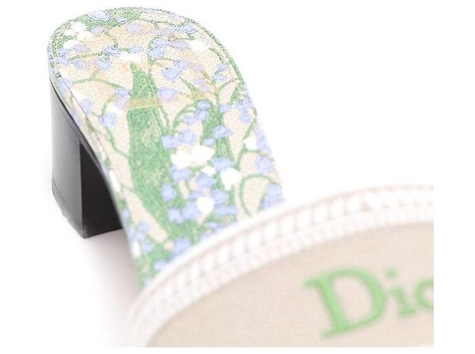 Dior Mules Sandali Pantofole Dway Donna in Cotone Ricamato - vista 7