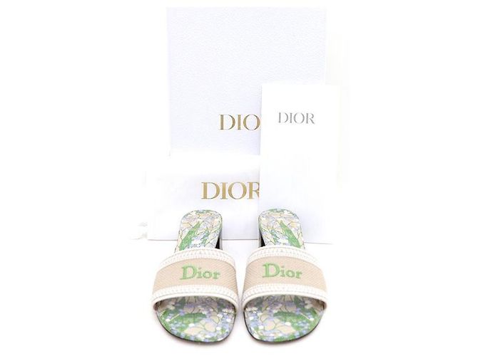 Dior Mules Sandali Pantofole Dway Donna in Cotone Ricamato - vista 8