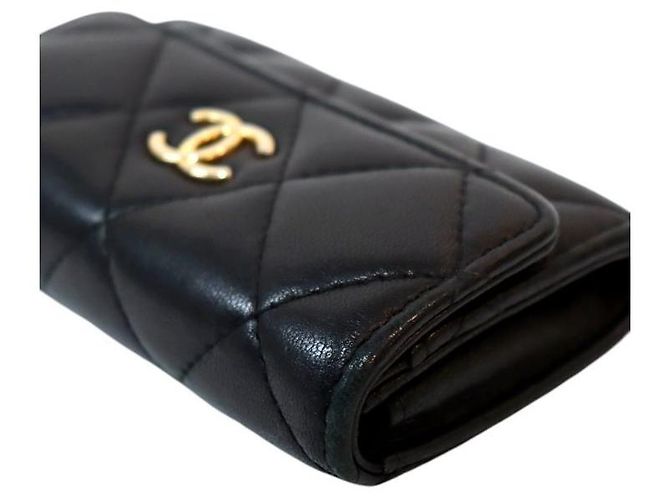 Chanel Tarjetero chapado en oro negro - vista 6