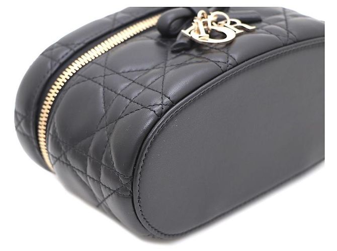 Dior Mini borsa tote e crossbody Vanity in pelle d'agnello Cannage - vista 7