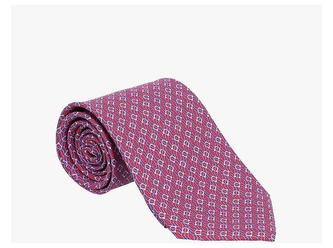 Salvatore Ferragamo Cravatta in seta con stampa Gancini Tetris - vista 2