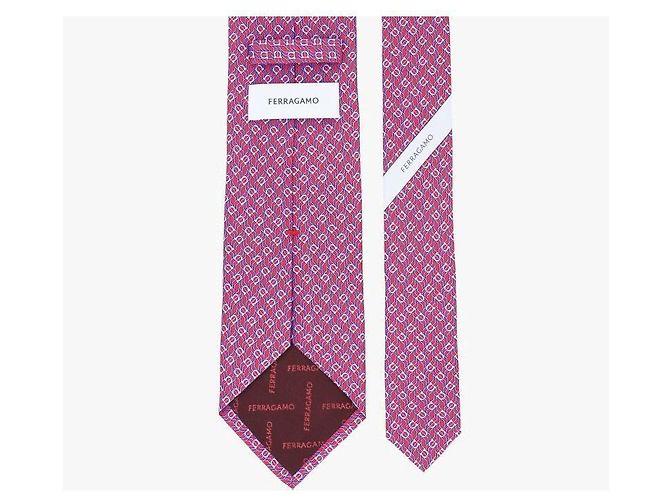 Salvatore Ferragamo Cravatta in seta con stampa Gancini Tetris - vista 6