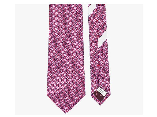 Salvatore Ferragamo Cravatta in seta con stampa Gancini Tetris - vista 7