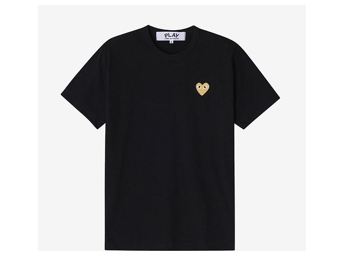 Comme Des Garcons PLAY Unisex T-Shirt mit goldenem Herz-Patch - Ansicht 2