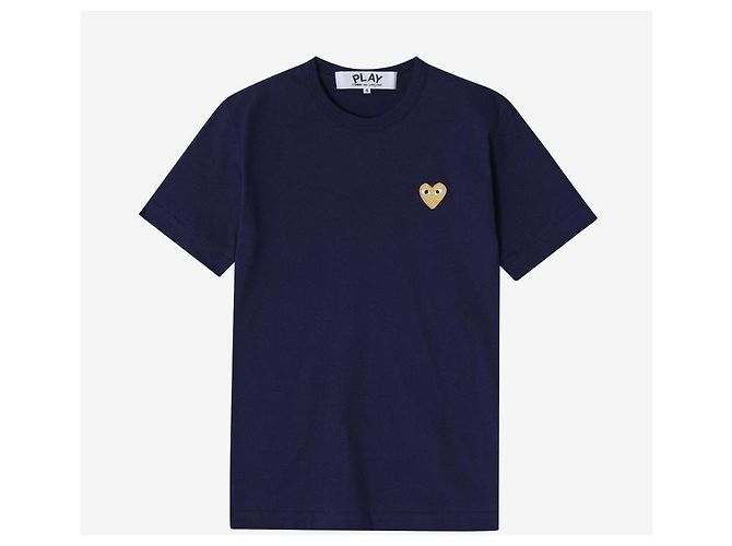 Comme Des Garcons PLAY Unisex T-Shirt mit goldenem Herz-Patch - Ansicht 2