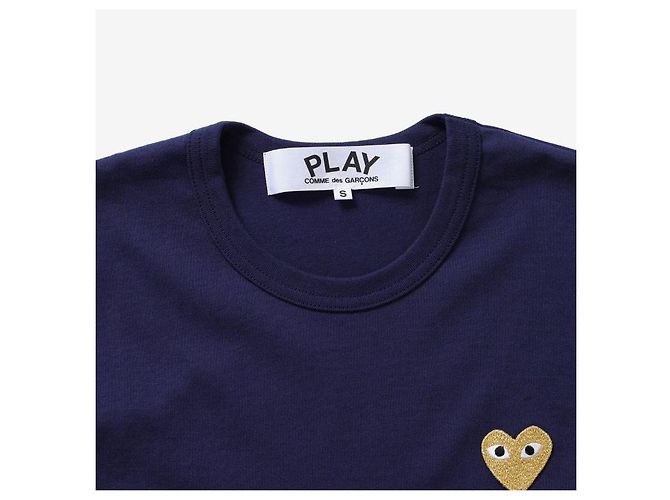 Comme Des Garcons PLAY Unisex T-Shirt mit goldenem Herz-Patch - Ansicht 5