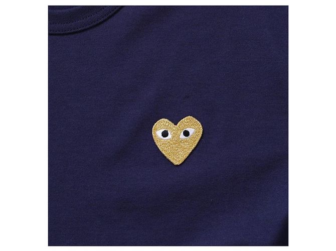 Comme Des Garcons PLAY Unisex T-Shirt mit goldenem Herz-Patch - Ansicht 7